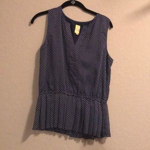 Blue poka dot tank top